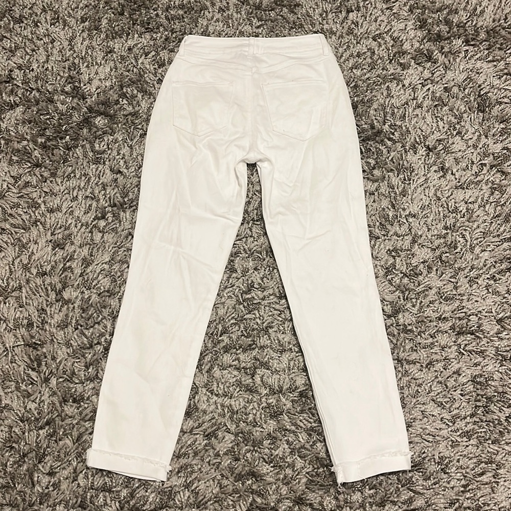Sincerely Jules Women's Super High Rise Mom Jeans Frayed White - Picture 2 of 2